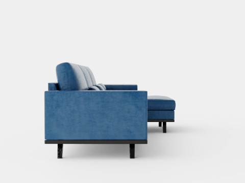 Copenhagen Divan Sofa Right Velvet Model 3D