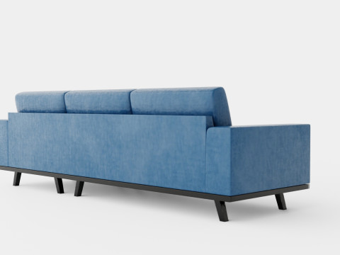 Copenhagen Divan Sofa Right Velvet Model 3D