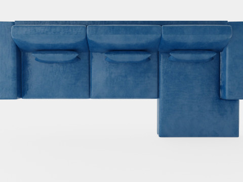 Copenhagen Divan Sofa Right Velvet Model 3D