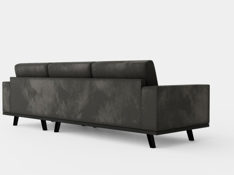 Copenhagen Divan Sofa Right Velvet Gray 3D 모델