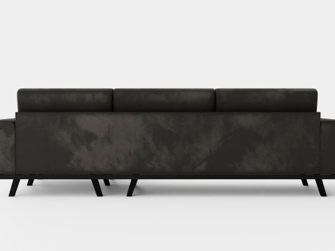 Copenhagen Divan Sofa Right Velvet Gray 3D 모델