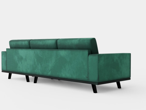 Copenhagen Divan Sofa Right Velvet Green Model 3D