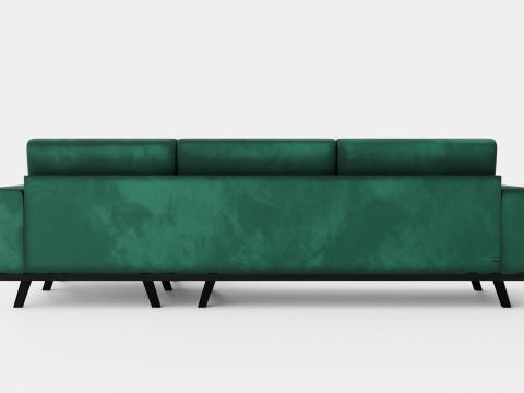 Copenhagen Divan Sofa Right Velvet Green Model 3D