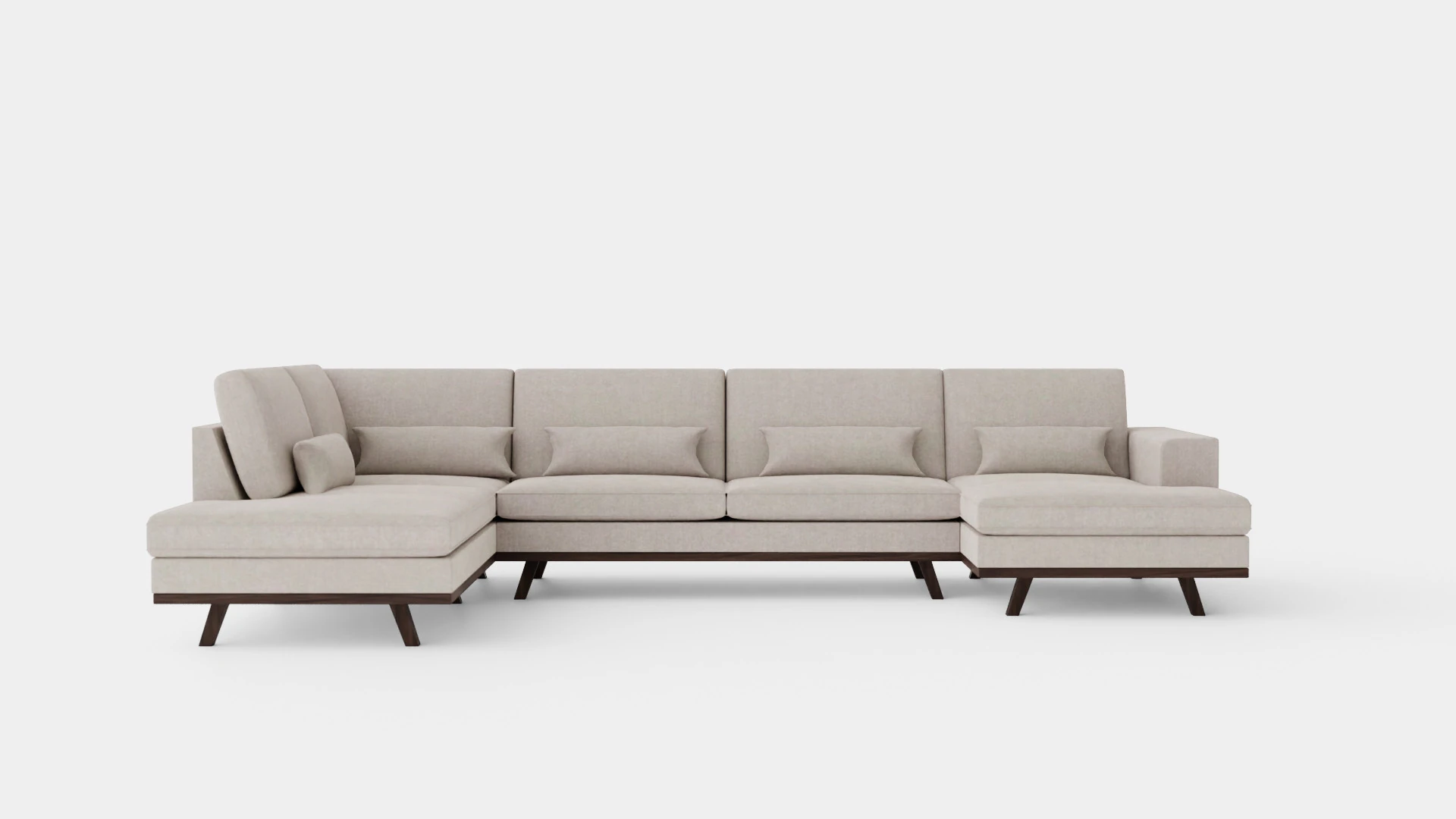 Copenhagen U Sofa Left Linen beige 3D Model .c4d .max .obj .3ds .fbx .stl .blend 