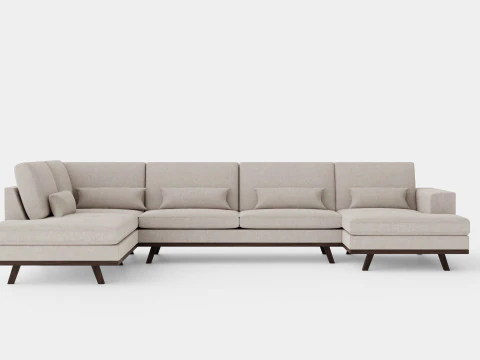 Sof&aacute; Copenhagen U Izquierdo Lino beige Modelo 3D