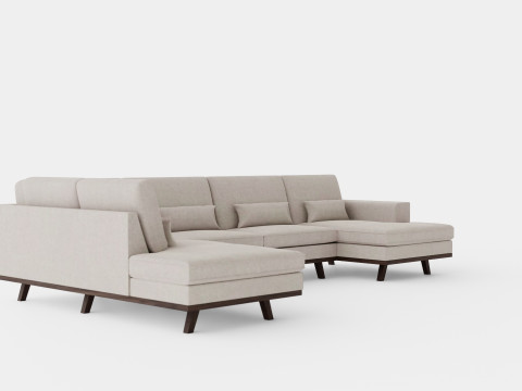 Copenhagen U Sofa Left Linen beige 3Dモデル