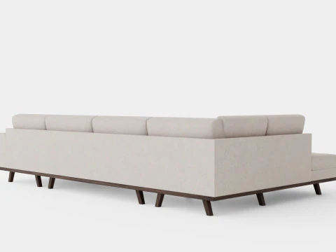 Copenhagen U Sofa Left Linen beige 3D Model