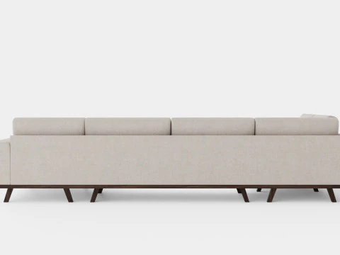 Copenhagen U Sofa Left Linen beige 3D Model