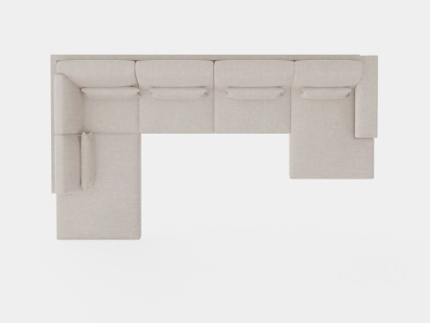 Copenhagen U Sofa Left Linen beige 3Dモデル