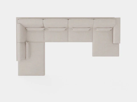 Copenhagen U Sofa Left Linen beige 3D Model