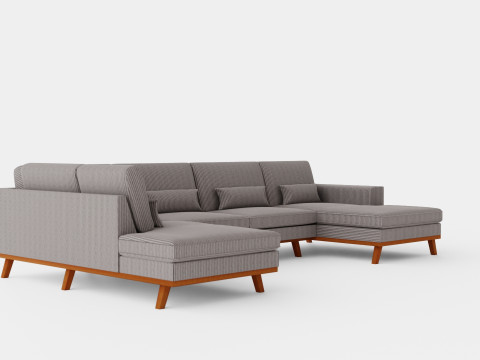 Copenhagen U Sofa Left Manchester 3D Модель