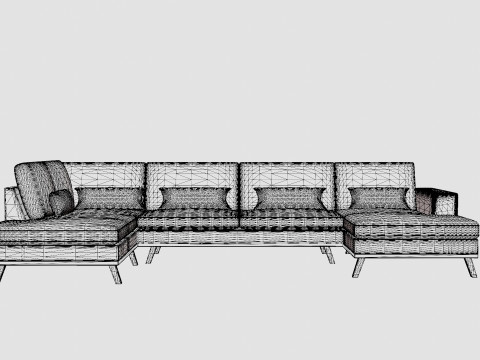 Copenhagen U Sofa Left Manchester 3D Модель