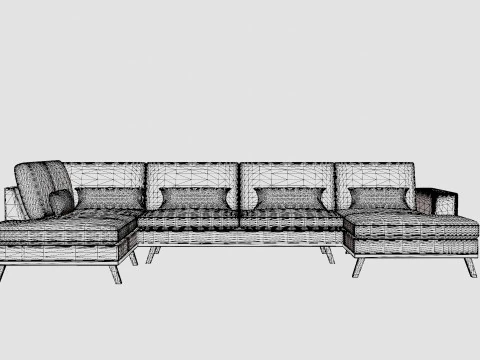 Copenhagen U Sofa Left Manchester 3D Model