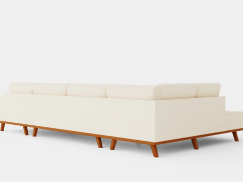 Copenhagen U Sofa Left Velvet 3D Model