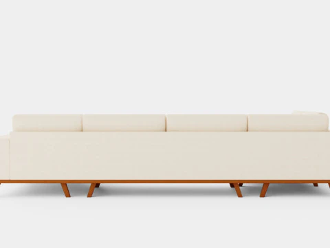 Copenhagen U Sofa Left Velvet 3D Model