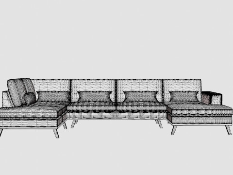 Copenhagen U Sofa Left Velvet 3Dモデル