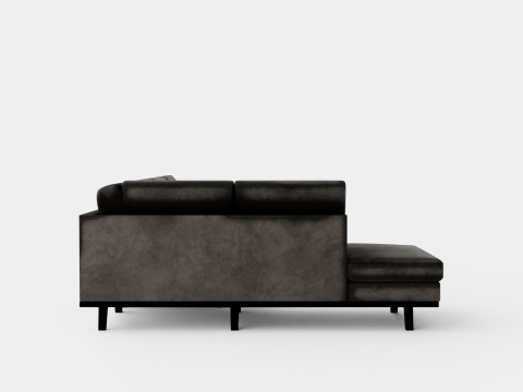 Copenhagen U Sofa Left Velvet Gray Model 3D