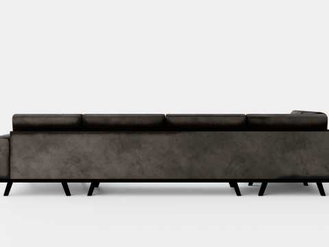 Copenhagen U Sofa Left Velvet Gray Model 3D