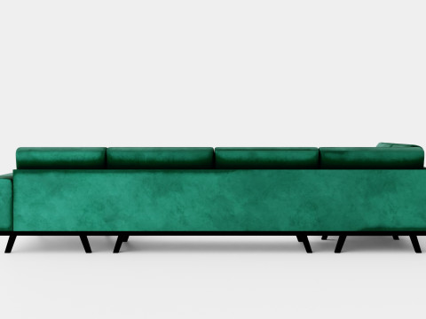 Copenhagen U Sofa Left Velvet Green 3D मॉडल