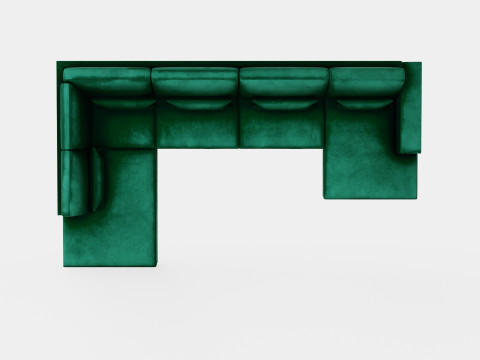 Copenhagen U Sofa Left Velvet Green 3D मॉडल