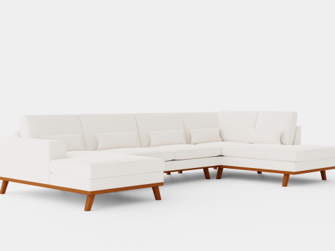 Copenhagen U Sofa Right 3D 모델