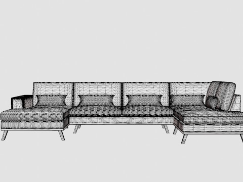 Copenhagen U Sofa Right 3D 모델