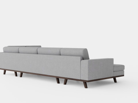 Copenhagen U Sofa Right Linen Grey 3D Modell