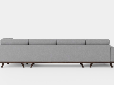 Copenhagen U Sofa Right Linen Grey 3D Modell
