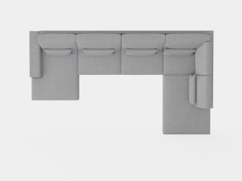 Copenhagen U Sofa Right Linen Grey 3D Modell