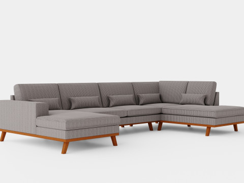 Copenhagen U Sofa Right Manchester Modelo 3D