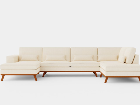 Copenhagen U Sofa Right Velvet 3Dモデル