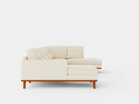 Copenhagen U Sofa Right Velvet 3D Model