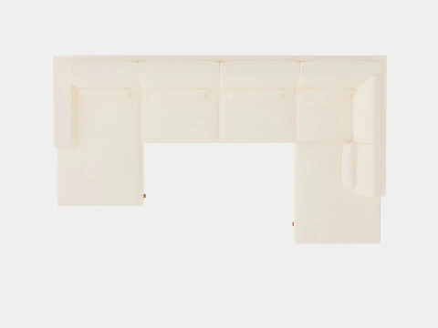 Copenhagen U Sofa Right Velvet 3D Model