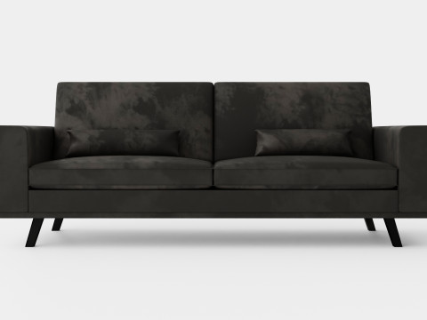 Copenhagen Velvet Sofa 3 Seater Gray Modelo 3D
