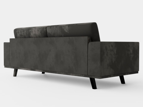 Copenhagen Velvet Sofa 3 Seater Gray Modelo 3D
