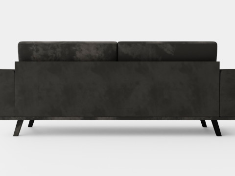 Copenhagen Velvet Sofa 3 Seater Gray Modelo 3D