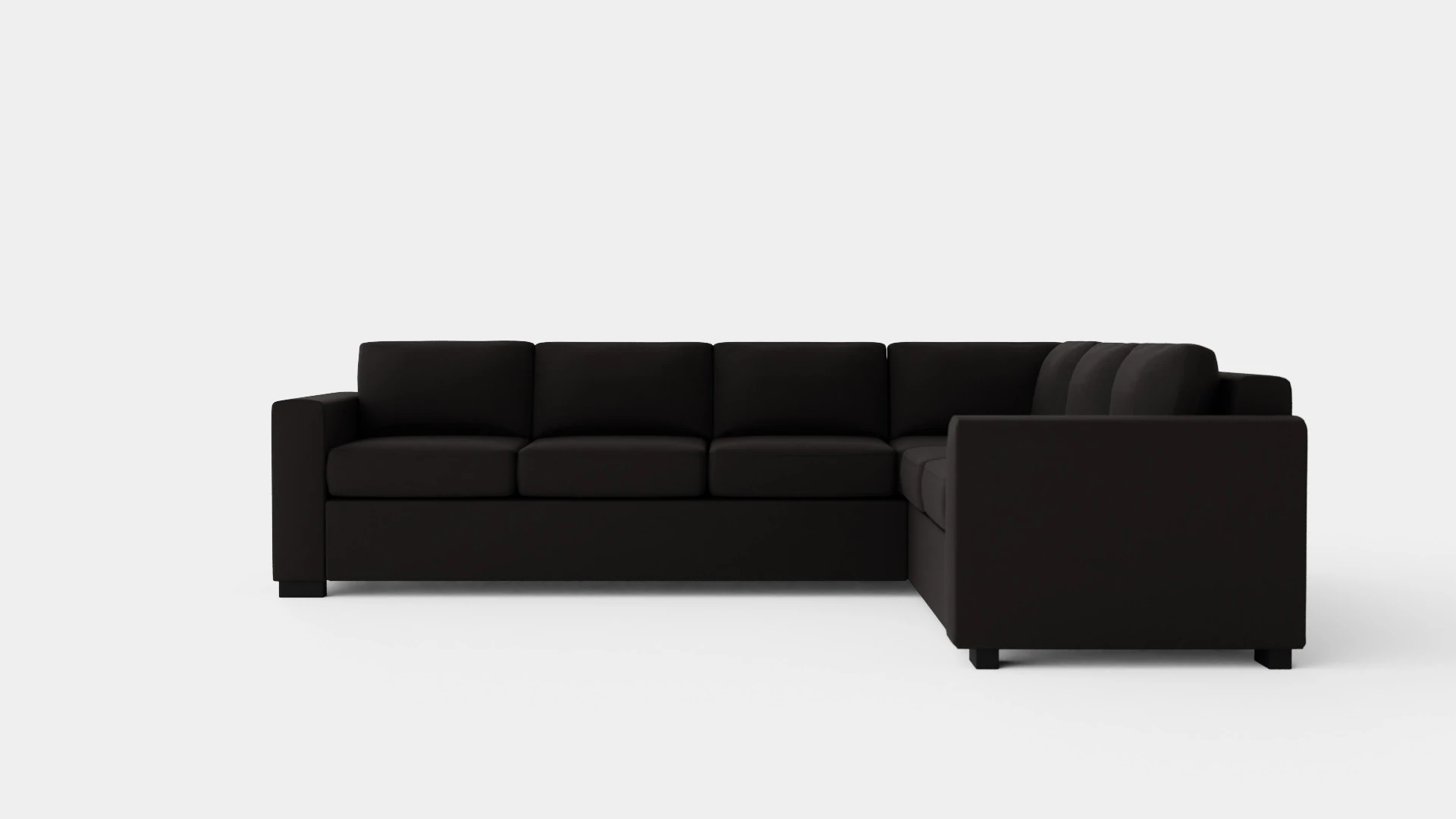 Crazy Corner Sofa Large Reversible Black Artificial Leather 3D Model .c4d .max .obj .3ds .fbx .stl .blend