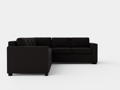 Crazy Corner Sofa Large Reversible Black Artificial Leather Modelo 3D