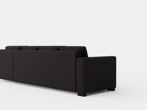 Crazy Corner Sofa Large Reversible Black Artificial Leather Modelo 3D