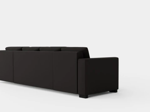 Crazy Corner Sofa Large Reversible Black Artificial Leather 3D Model