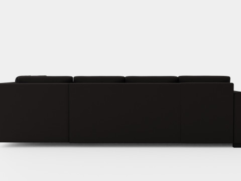 Crazy Corner Sofa Large Reversible Black Artificial Leather Modelo 3D