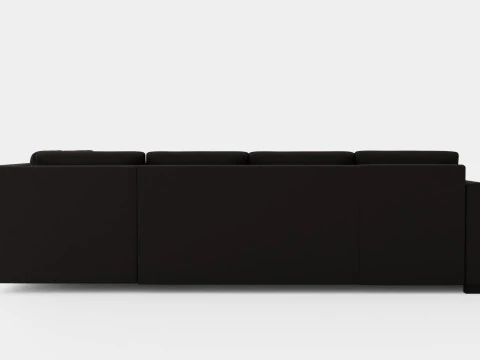 Crazy Corner Sofa Large Reversible Black Artificial Leather 3D Model