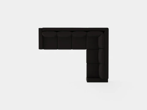 Crazy Corner Sofa Large Reversible Black Artificial Leather 3D Model