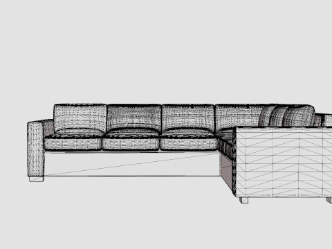 Crazy Corner Sofa Large Reversible Black Artificial Leather Modelo 3D