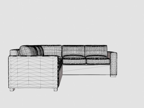 Crazy Corner Sofa Large Reversible Black Artificial Leather Modelo 3D