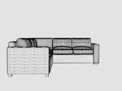 Crazy Corner Sofa Large Reversible Black Artificial Leather 3D Model