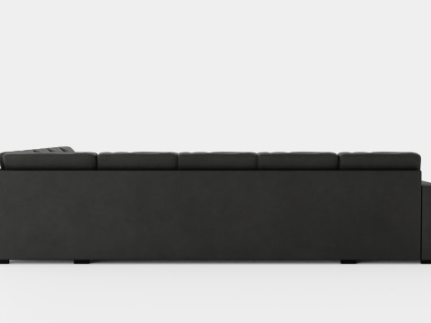 Crazy Corner Sofa Xxl Left Black Artificial Leather 3D Model