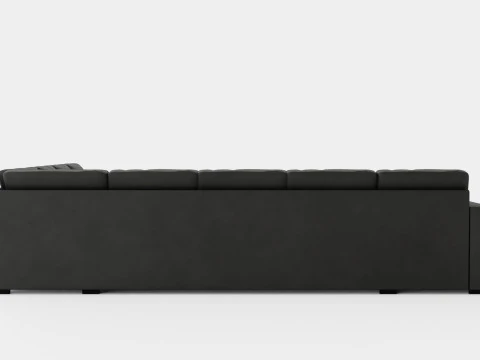 Crazy Corner Sofa Xxl Left Black Artificial Leather 3D Model