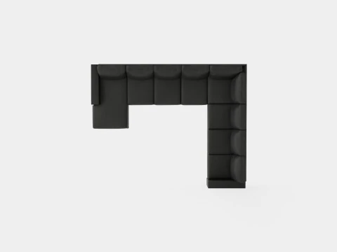 Crazy Corner Sofa Xxl Left Black Artificial Leather 3D Model