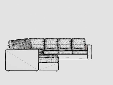 Crazy Corner Sofa Xxl Left Black Artificial Leather 3D Model